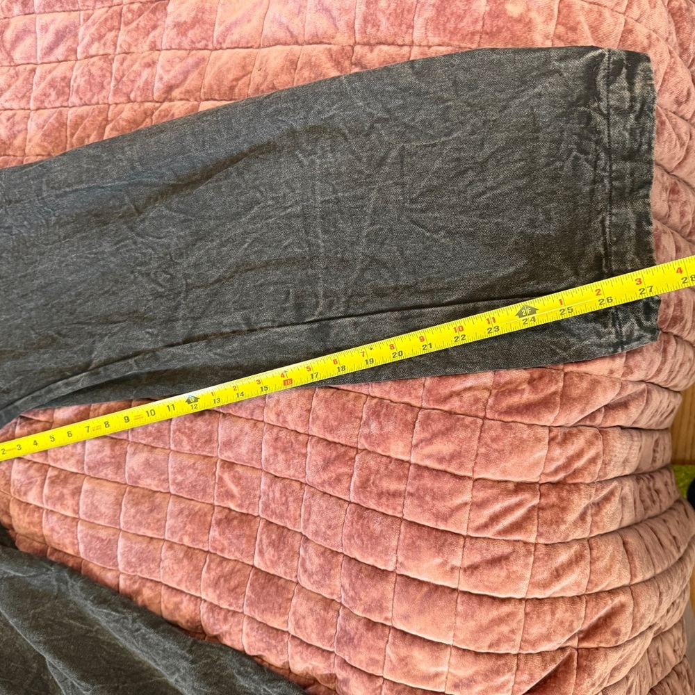 Anthropologie Othilia Acid Wash Puff Sleeve Utility Jumpsuit Charcoal Gray M - Picture 16 of 16